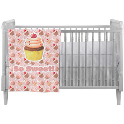 Sweet Cupcakes Crib Comforter / Quilt w/ Name or Text