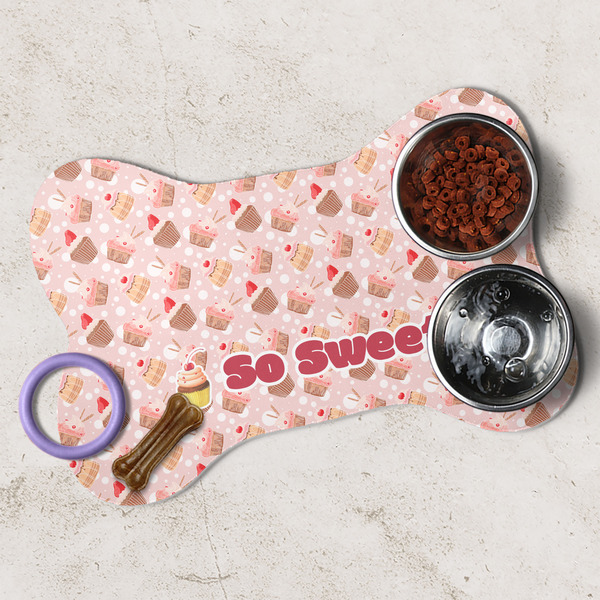 Sweet Cupcakes Dog Bone Shaped Mat Lifestyle