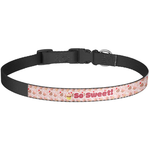 Custom Sweet Cupcakes Dog Collar - Large (Personalized)