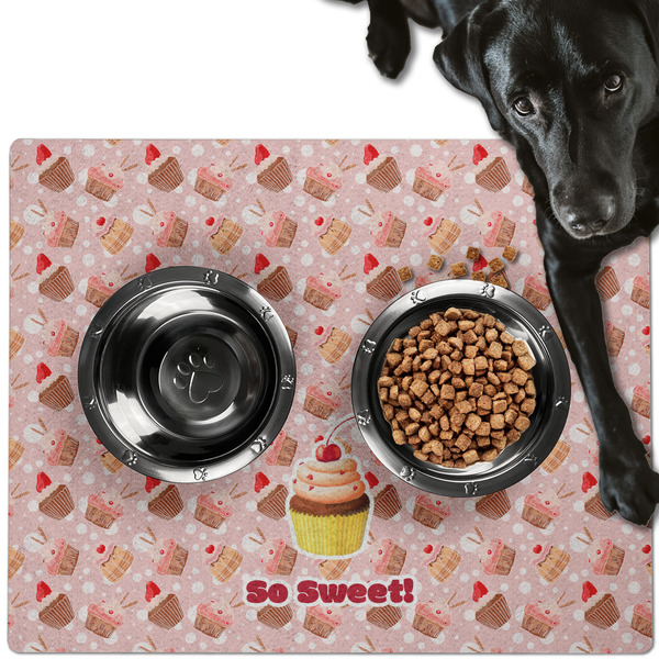 Sweet Cupcakes Dog Food Mat - Large LIFESTYLE
