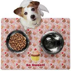 Sweet Cupcakes Dog Food Mat - Medium w/ Name or Text