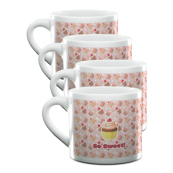 Custom Sweet Cupcakes Double Shot Espresso Cups - Set of 4 (Personalized)