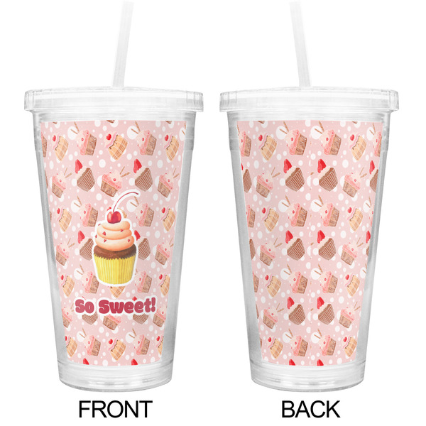 Sweet Cupcakes Double Wall Tumbler with Straw - Approval