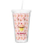 Sweet Cupcakes Double Wall Tumbler with Straw (Personalized)