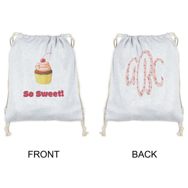 Sweet Cupcakes Drawstring Backpacks - Sweatshirt Fleece - Double Sided - APPROVAL