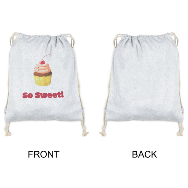Sweet Cupcakes Drawstring Backpacks - Sweatshirt Fleece - Single Sided - APPROVAL