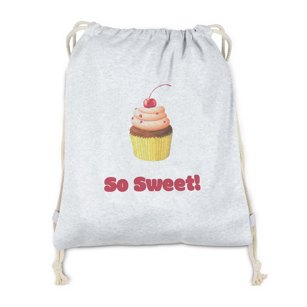 Custom Sweet Cupcakes Drawstring Backpack - Sweatshirt Fleece - Single Sided (Personalized)