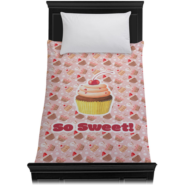 Sweet Cupcakes Duvet Cover - Twin - On Bed - No Prop