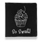 Sweet Cupcakes Leather Binder - 1" - Black - Front View