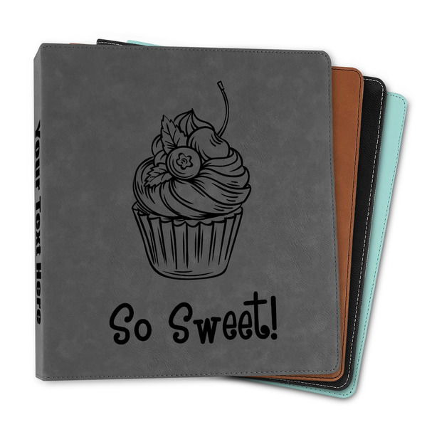 Custom Sweet Cupcakes Leather Binder - 1" (Personalized)