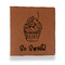 Sweet Cupcakes Leather Binder - 1" - Rawhide - Front View