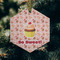 Sweet Cupcakes Frosted Glass Ornament - Hexagon (Lifestyle)