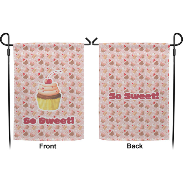 Sweet Cupcakes Garden Flag - Double Sided Front and Back