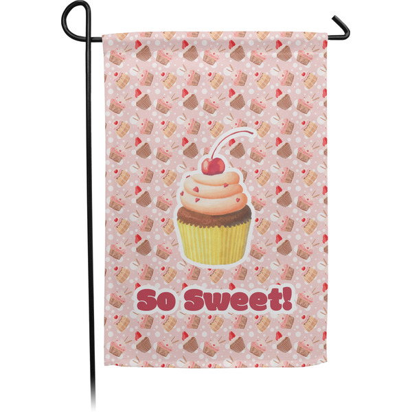 Custom Sweet Cupcakes Small Garden Flag - Double Sided w/ Name or Text