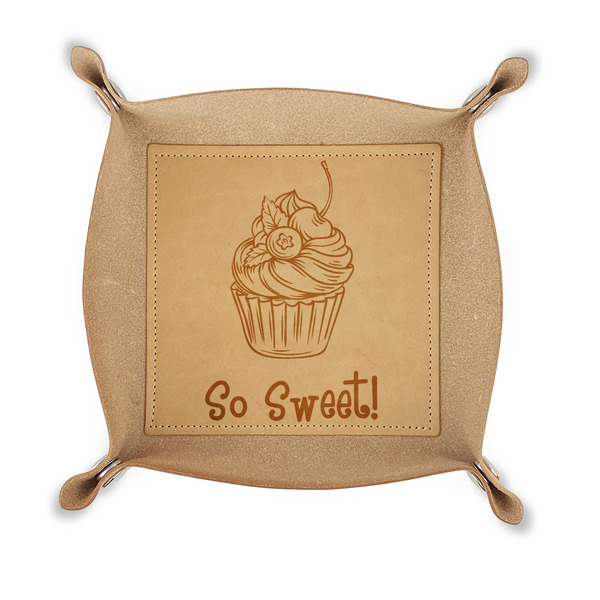 Custom Sweet Cupcakes Genuine Leather Valet Tray (Personalized)