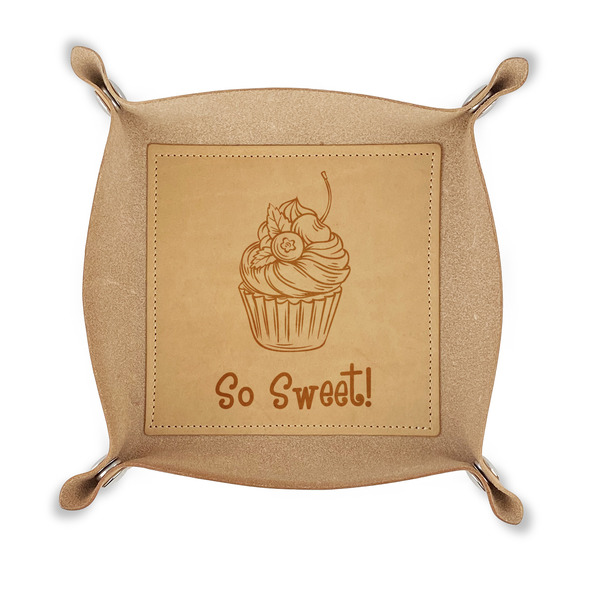 Custom Sweet Cupcakes Genuine Leather Dice Tray