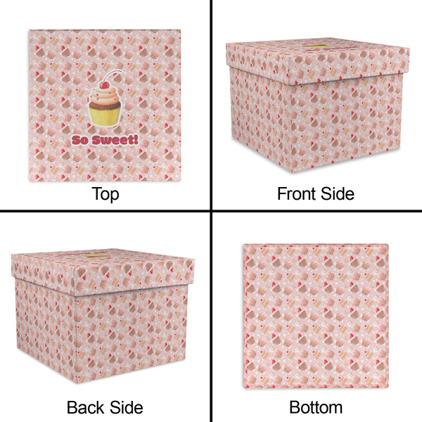 Sweet Cupcakes Gift Boxes with Lid - Canvas Wrapped - Large - Approval