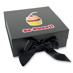 Sweet Cupcakes Gift Box with Magnetic Lid - Black (Personalized)