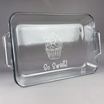 Sweet Cupcakes Glass Baking Dish with Truefit Lid - 13in x 9in (Personalized)