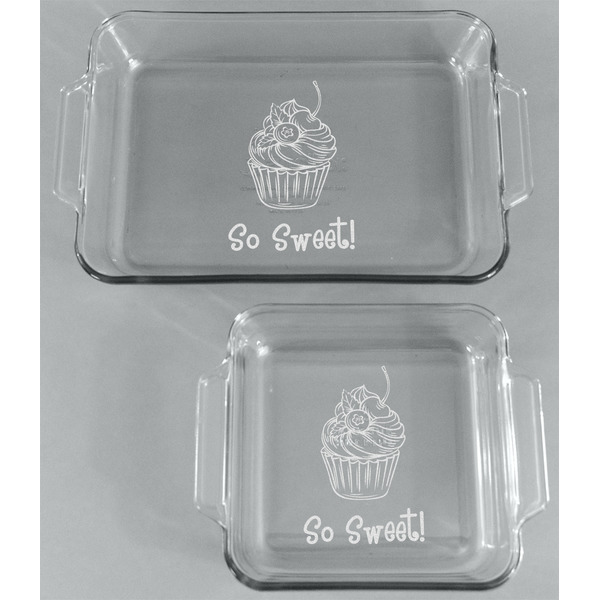 Sweet Cupcakes Glass Baking Dish Set - FRONT