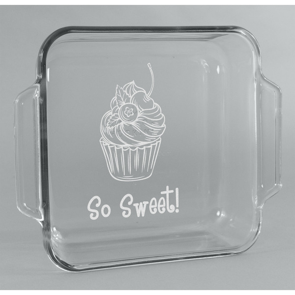 Custom Sweet Cupcakes Glass Cake Dish - 8in x 8in