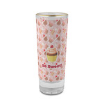Sweet Cupcakes 2 oz Shot Glass -  Glass with Gold Rim - Single (Personalized)