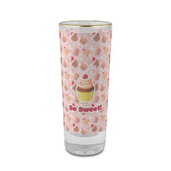 Sweet Cupcakes 2 oz Shot Glass -  Glass with Gold Rim - Single (Personalized)
