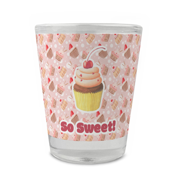 Custom Sweet Cupcakes Glass Shot Glass - 1.5 oz - Set of 4 (Personalized)