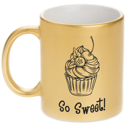 Sweet Cupcakes Metallic Gold Mug (Personalized)