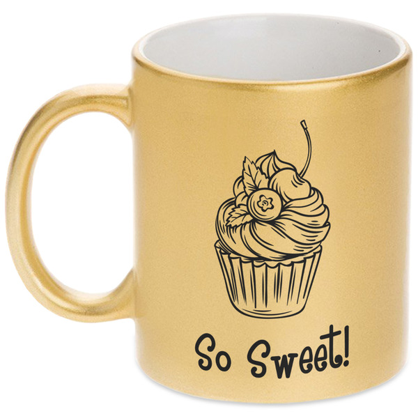 Custom Sweet Cupcakes Metallic Gold Mug (Personalized)