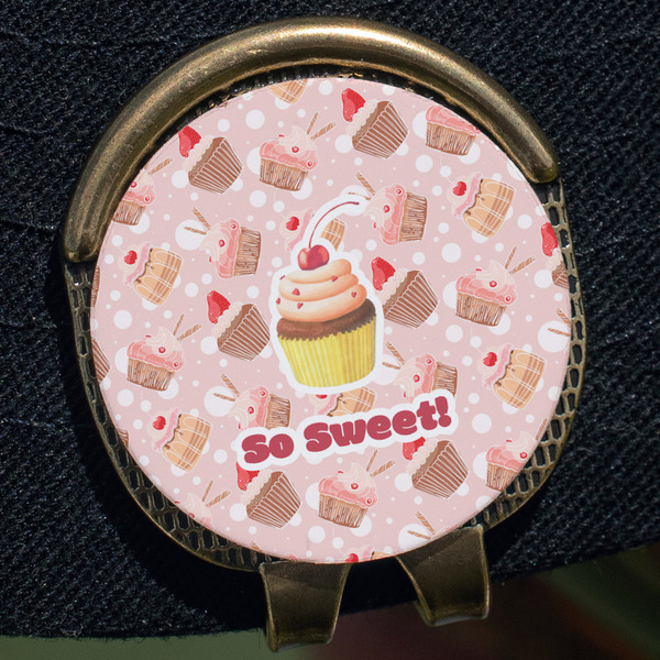 Sweet Cupcakes Golf Ball Marker Hat Clip - Gold - Close Up
