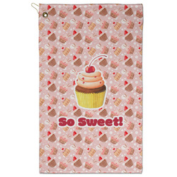 Sweet Cupcakes Golf Towel - Poly-Cotton Blend - Large w/ Name or Text