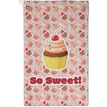 Sweet Cupcakes Golf Towel - Poly-Cotton Blend - Small w/ Name or Text