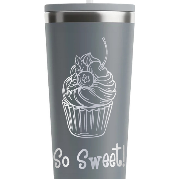 Sweet Cupcakes Grey RTIC Everyday Tumbler - 28 oz. - Close Up