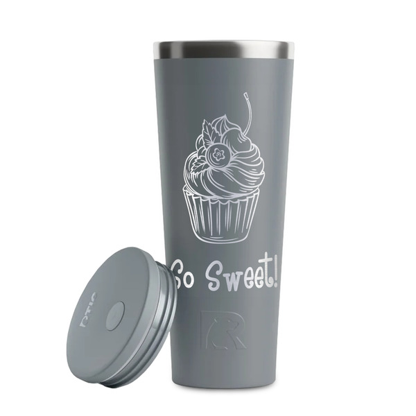 Sweet Cupcakes Grey RTIC Everyday Tumbler - 28 oz. - Lid Off