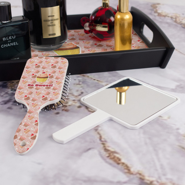 Sweet Cupcakes Hair Brush - With Hand Mirror