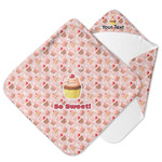 Sweet Cupcakes Hooded Baby Towel w/ Name or Text