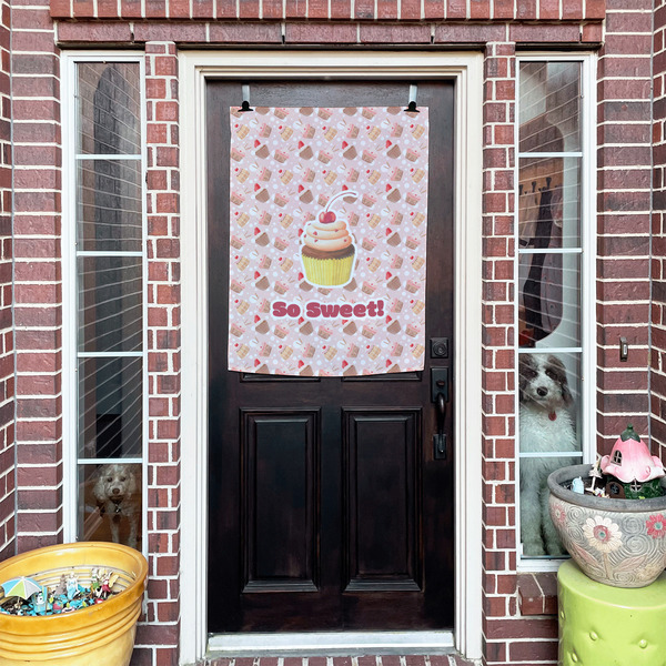 Sweet Cupcakes House Flags - Double Sided - (Over the door) LIFESTYLE