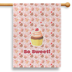 Sweet Cupcakes 28" House Flag - Double Sided (Personalized)