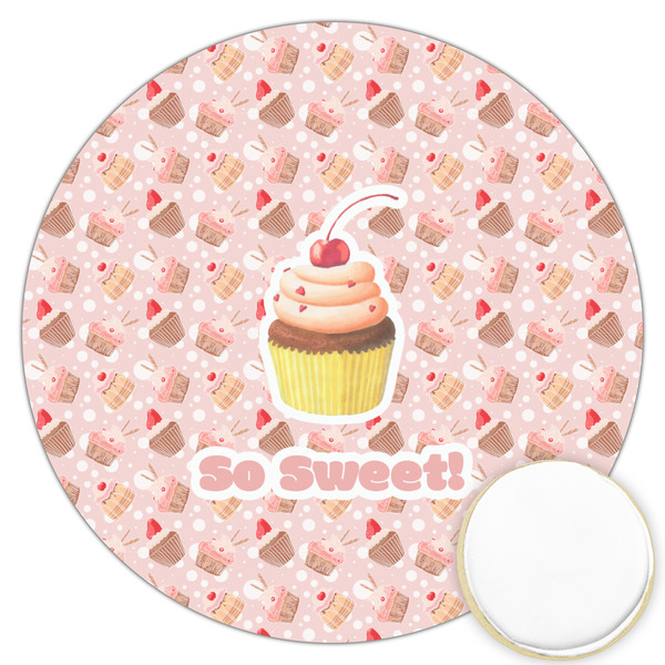 Custom Sweet Cupcakes Printed Cookie Topper - 3.25" (Personalized)