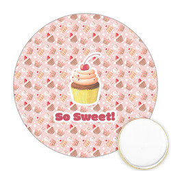 Sweet Cupcakes Printed Cookie Topper - Round (Personalized)