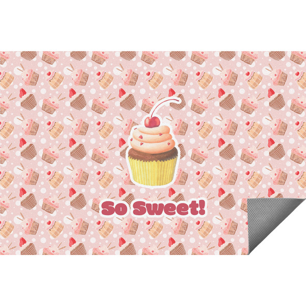 Custom Sweet Cupcakes Indoor / Outdoor Rug - 3'x5' w/ Name or Text