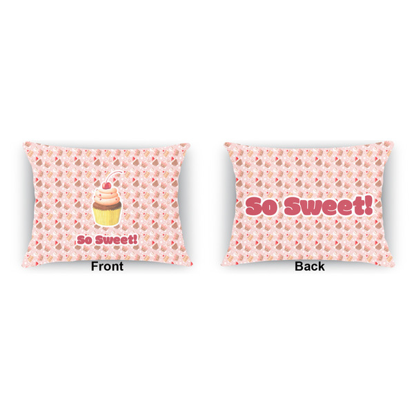 Sweet Cupcakes Indoor Rectangular Burlap Pillow (Front and Back)