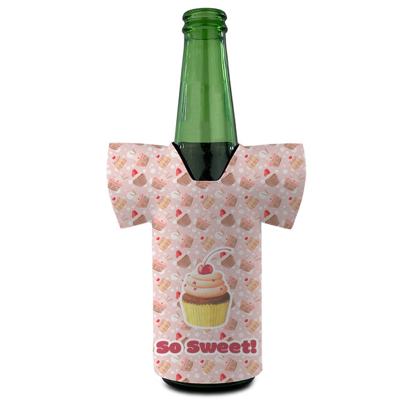 Sweet Cupcakes Jersey Bottle Cooler - FRONT (on bottle)