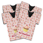 Sweet Cupcakes Jersey Bottle Cooler - Set of 4 (Personalized)