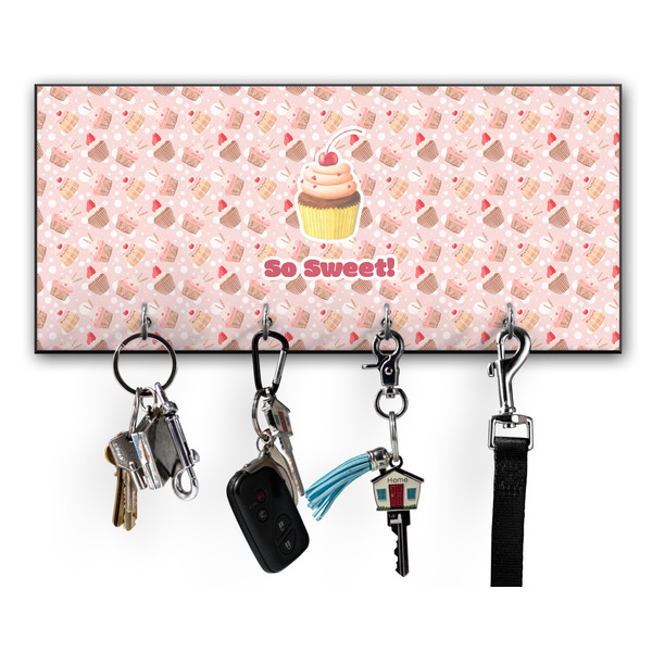 Custom Sweet Cupcakes Key Hanger w/ 4 Hooks w/ Name or Text