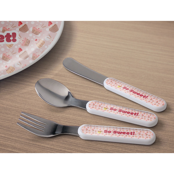 Sweet Cupcakes Kids Flatware w/ Plate