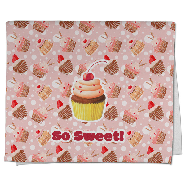 Custom Sweet Cupcakes Kitchen Towel - Poly Cotton w/ Name or Text