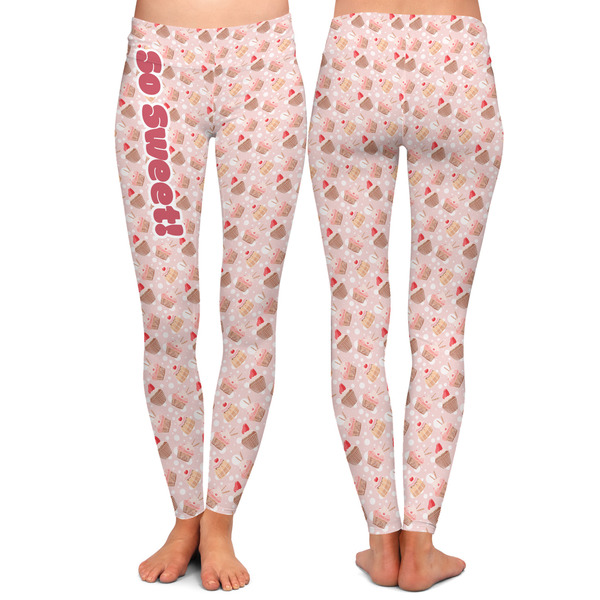 Sweet Cupcakes Ladies Leggings - Front and Back
