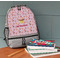Sweet Cupcakes Large Backpack - Gray - On Desk